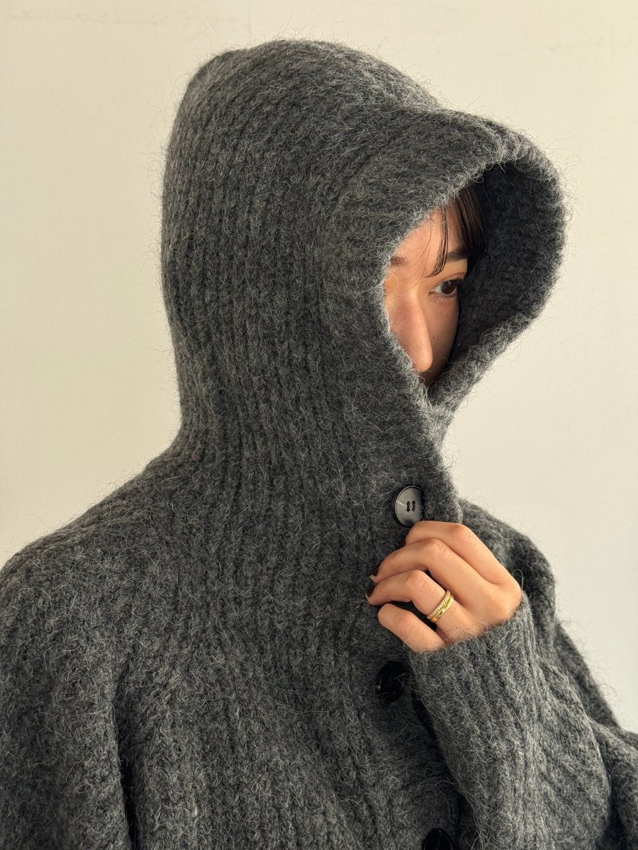 hooded cardigan knit/gray - KNUTH MARF
