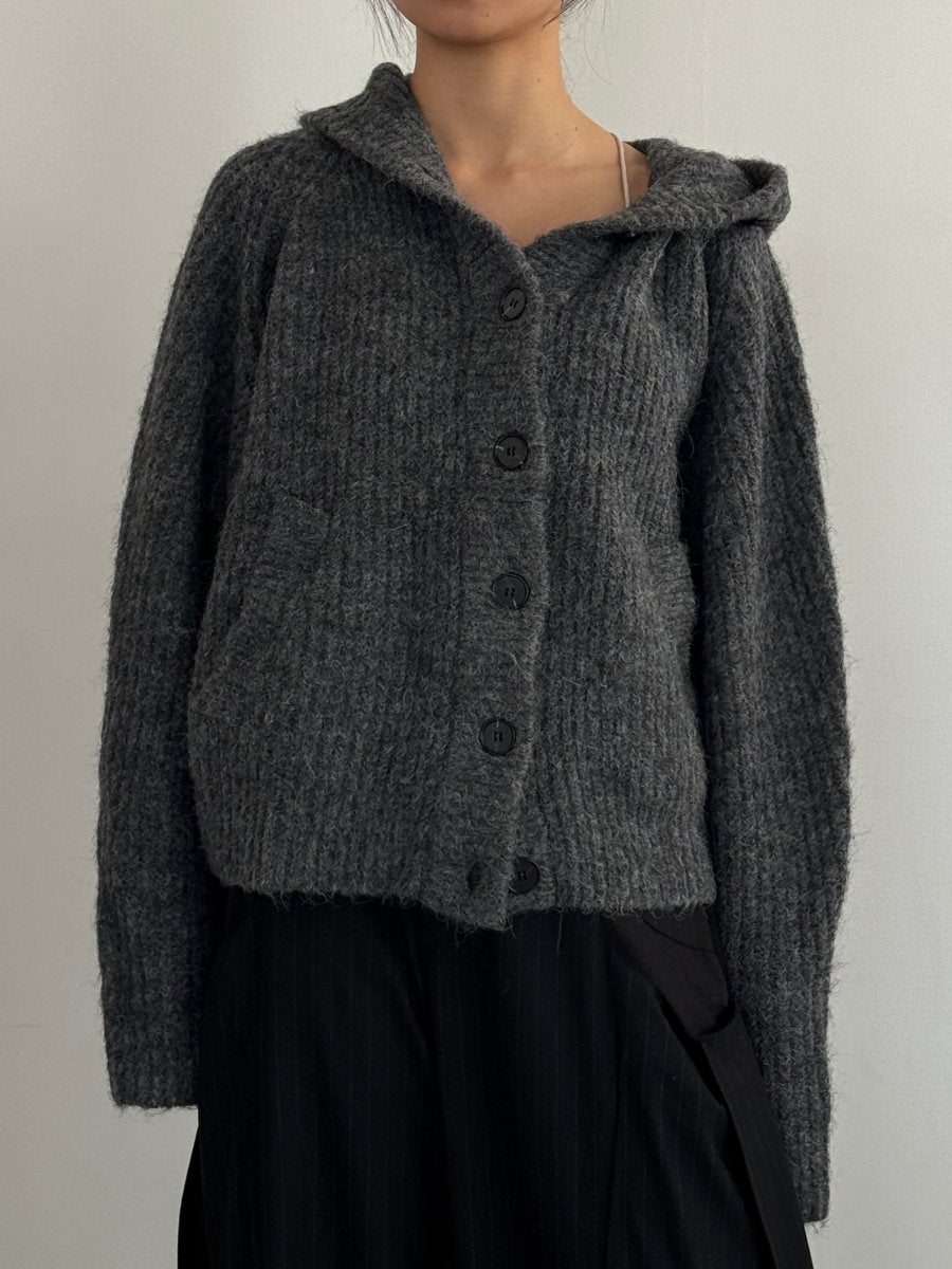 hooded cardigan knit/gray - KNUTH MARF