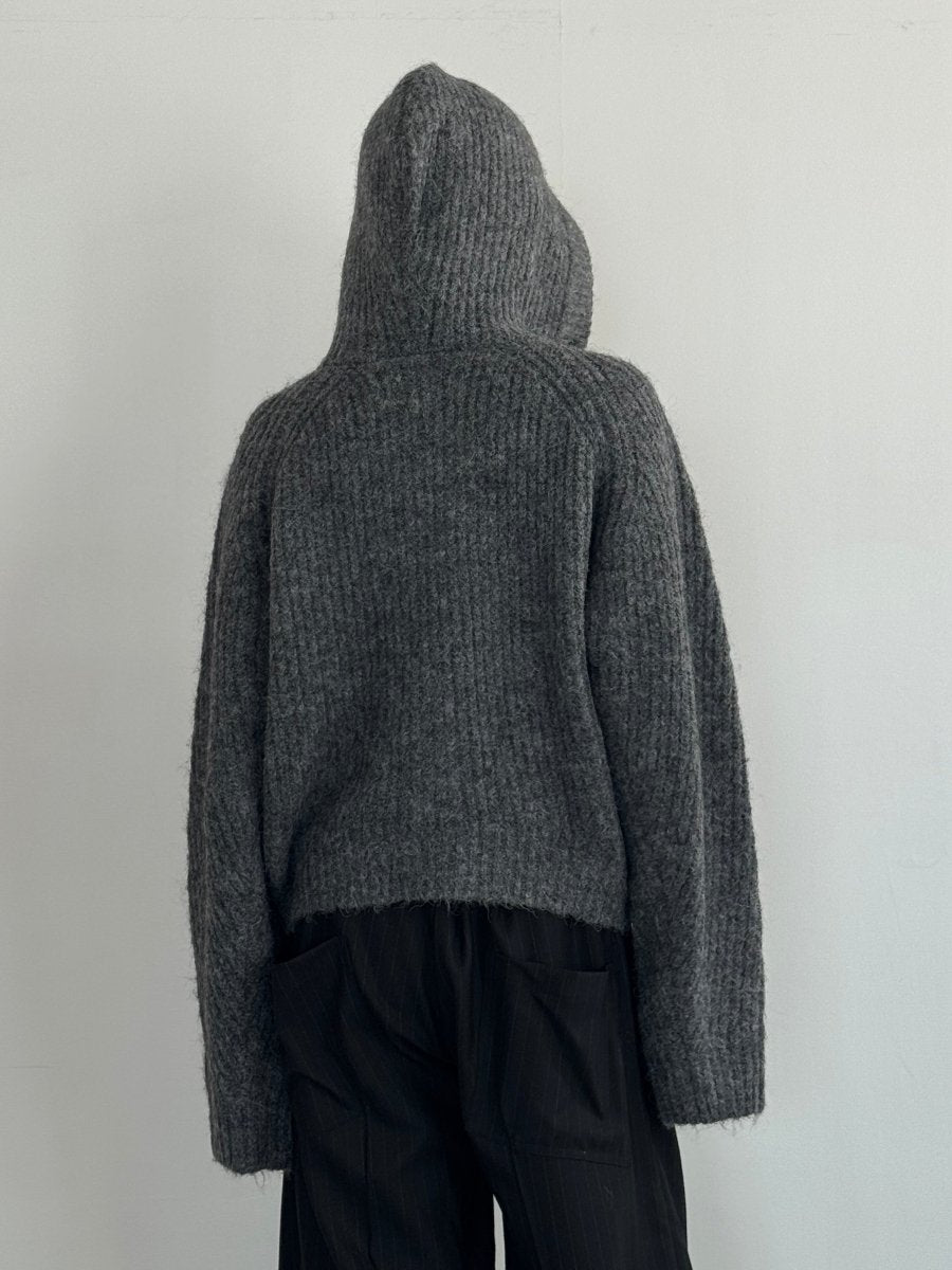 hooded cardigan knit/gray - KNUTH MARF