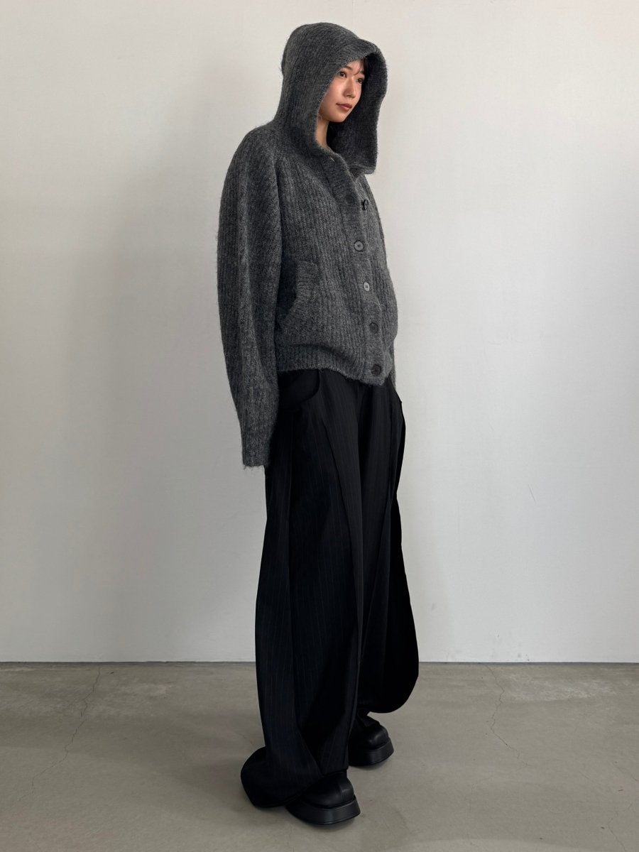 hooded cardigan knit/gray - KNUTH MARF