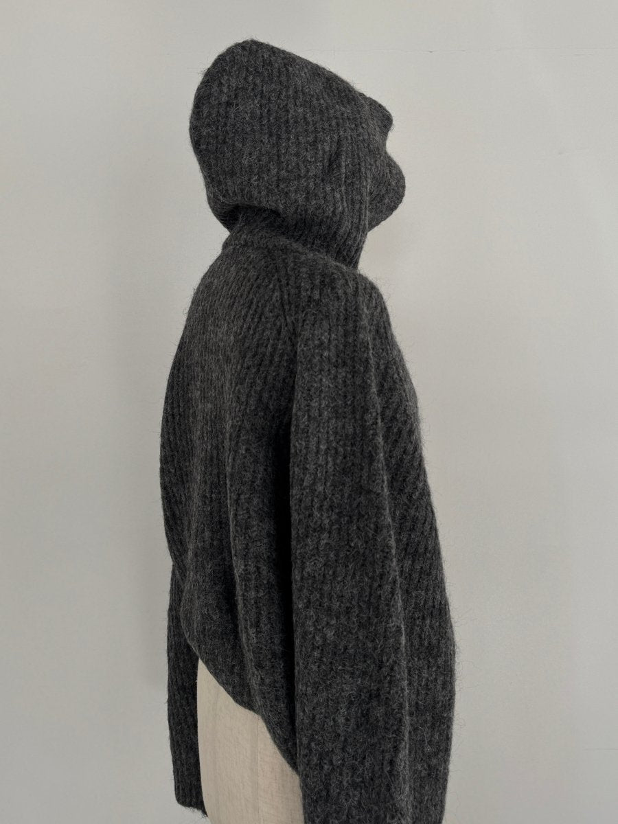 hooded cardigan knit/gray - KNUTH MARF