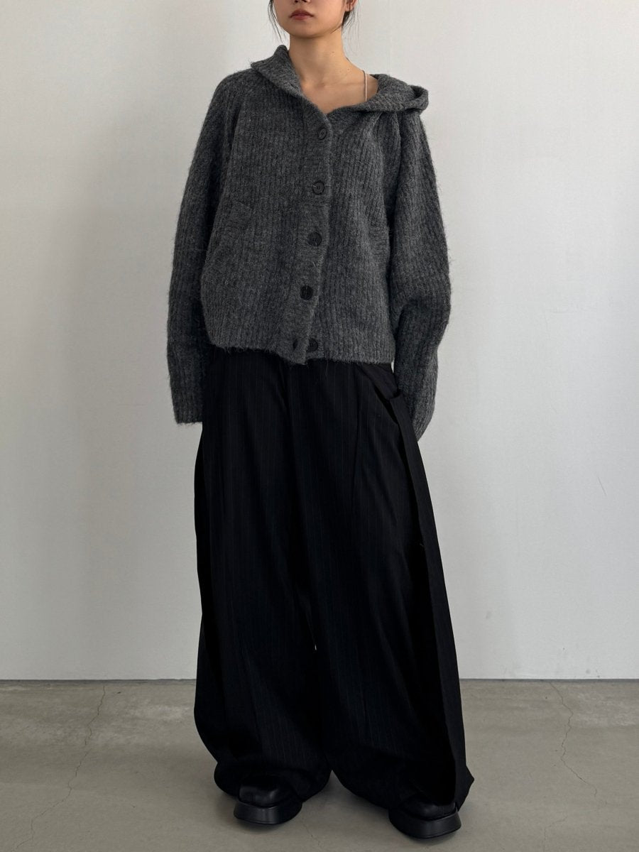 hooded cardigan knit/gray - KNUTH MARF