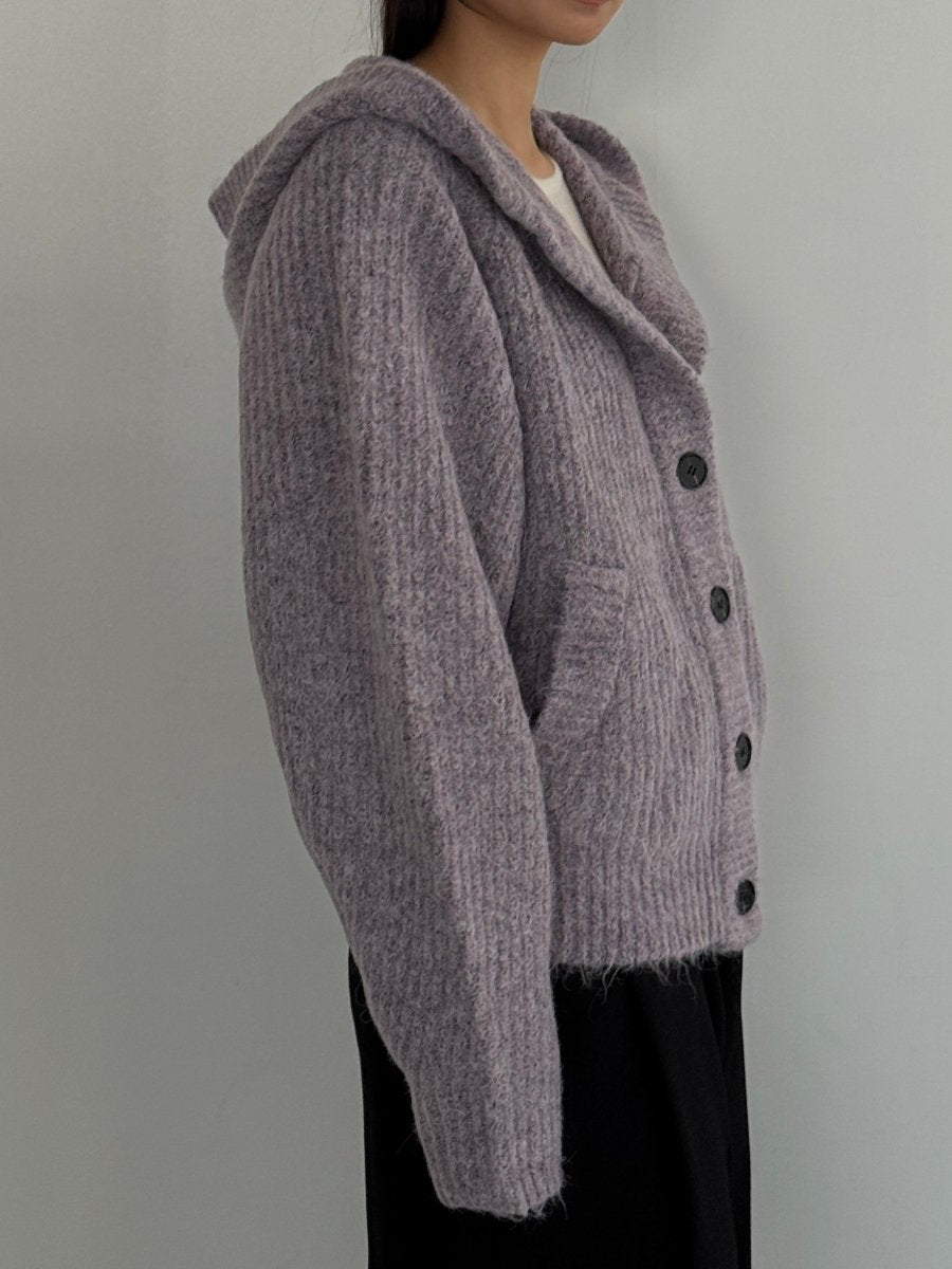 hooded cardigan knit/lilac - KNUTH MARF
