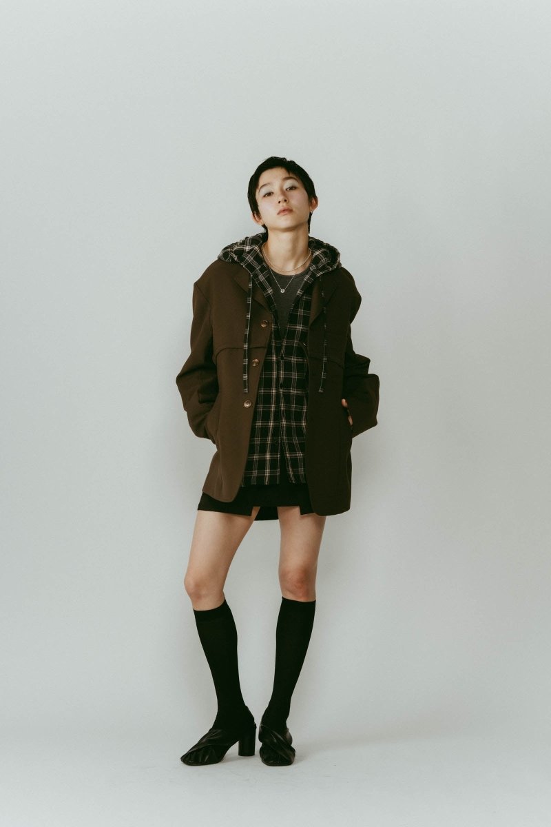 hooded over shirts(unisex)/checkblack - KNUTH MARF