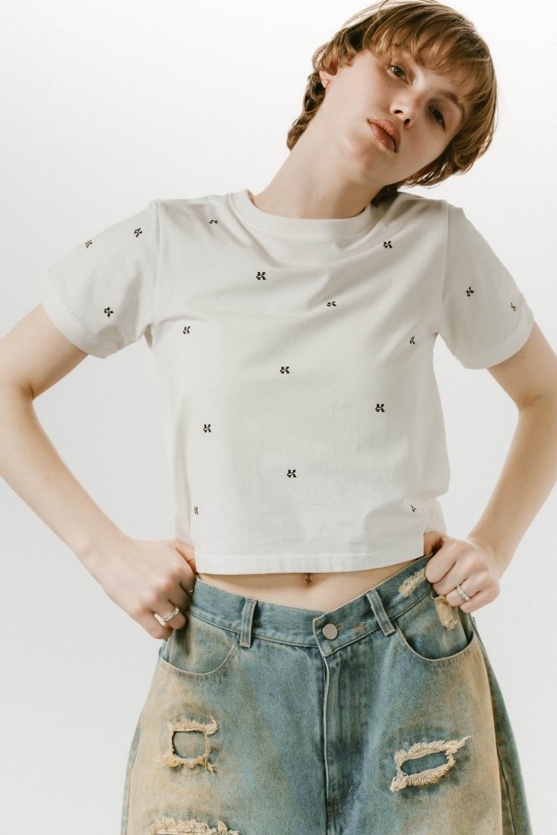 K motif mini T shirt/2color - KNUTH MARF