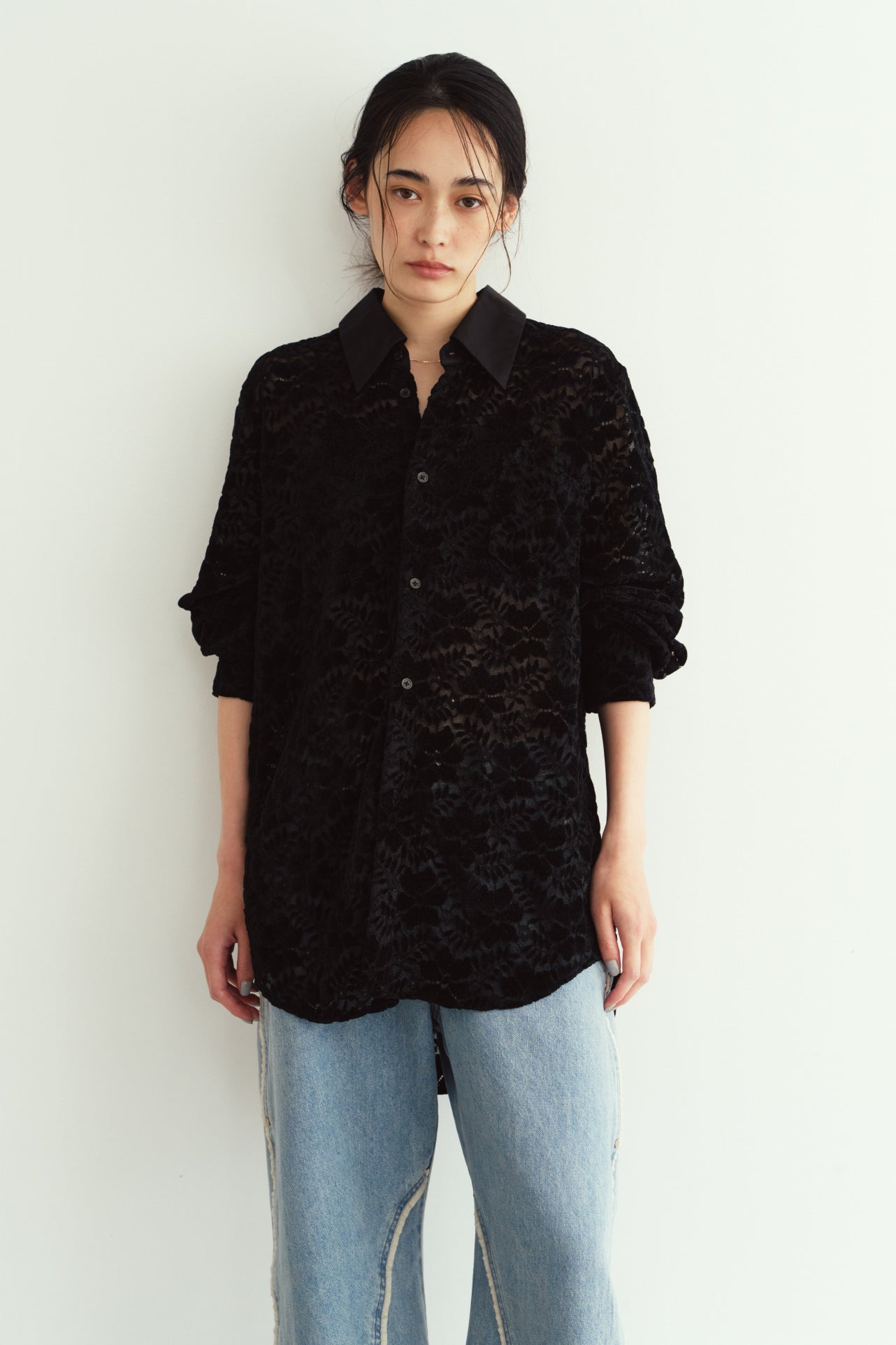 over lace shirt/black | KNUTH MARF