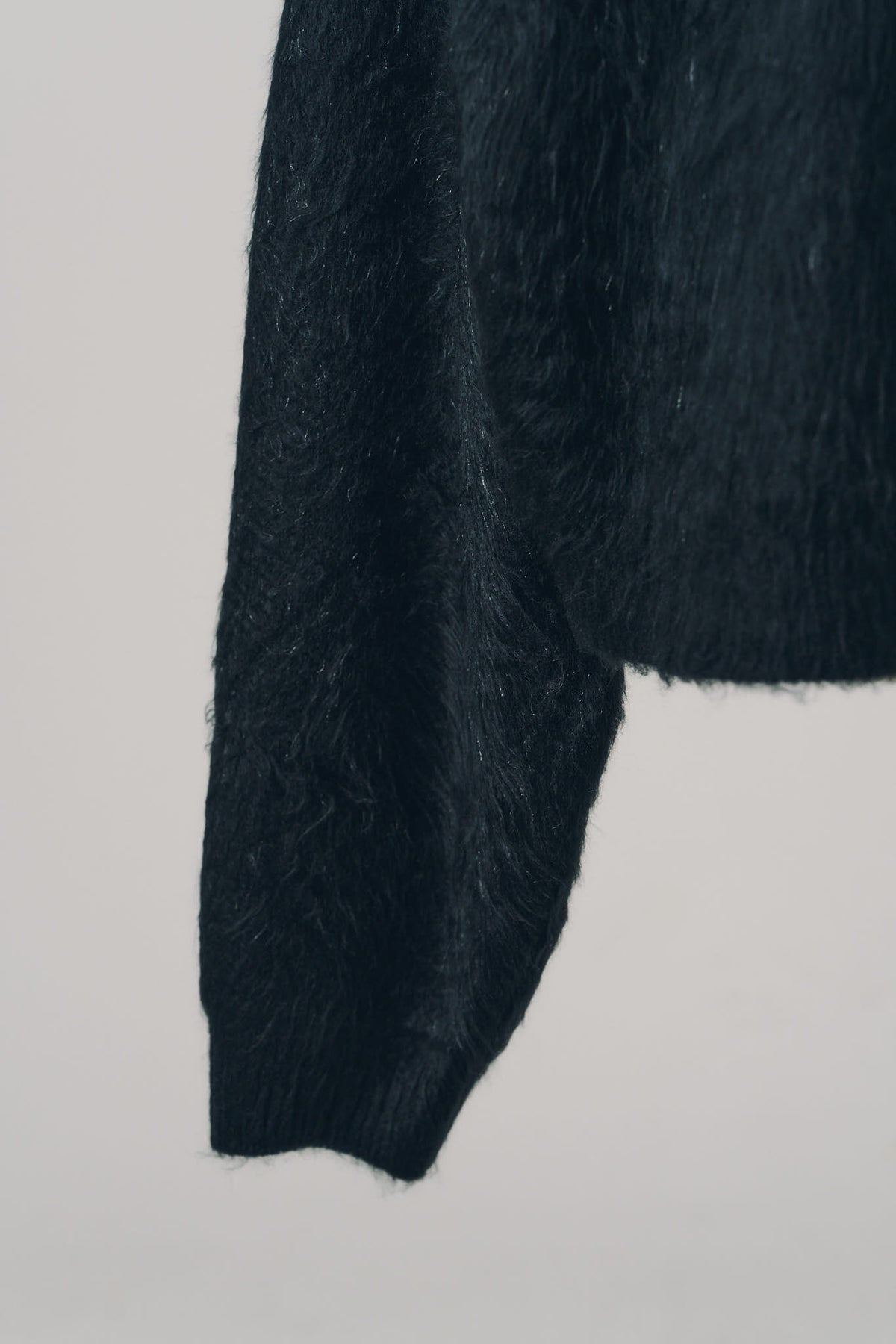 2way shaggy flower knit(unisex)/black