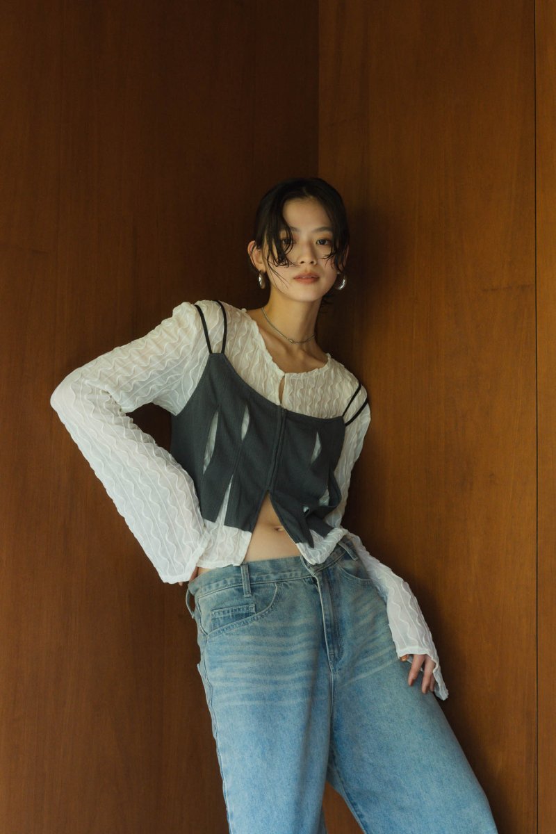 layered sheer tops/2color - KNUTH MARF