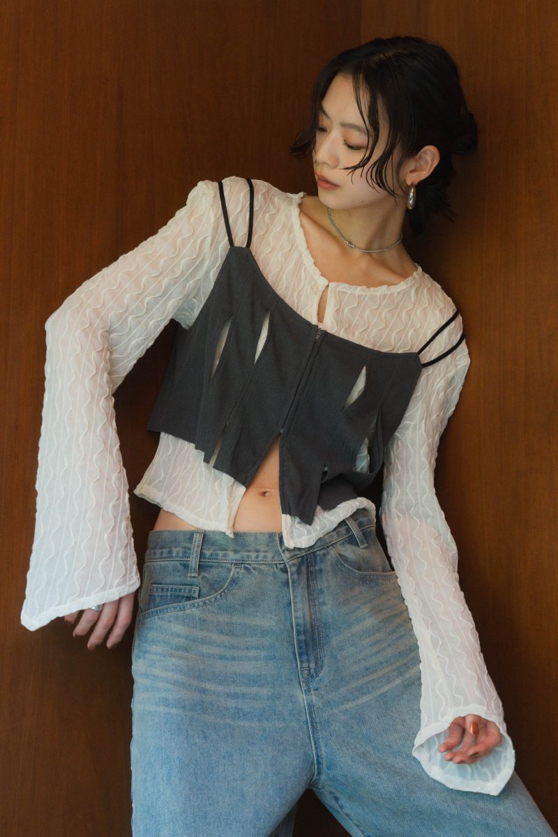 layered sheer tops/2color - KNUTH MARF