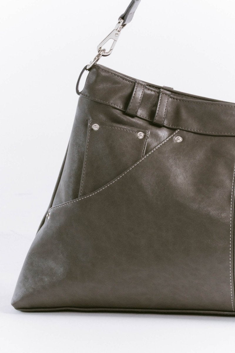 leather denim shoulder bag/2color - KNUTH MARF