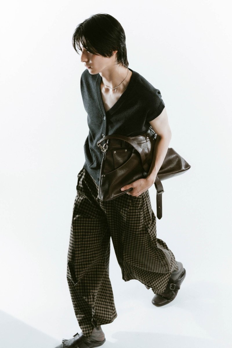 leather denim shoulder bag/2color - KNUTH MARF