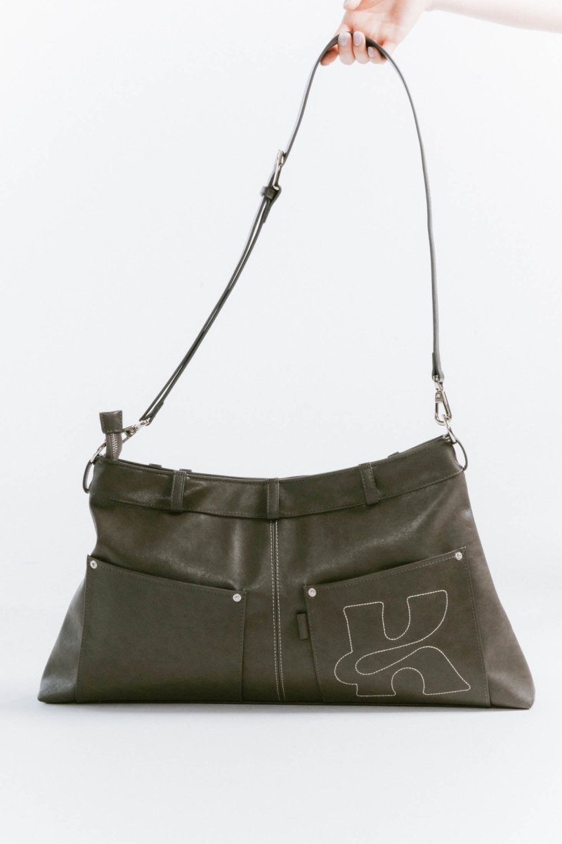 leather denim shoulder bag/2color - KNUTH MARF