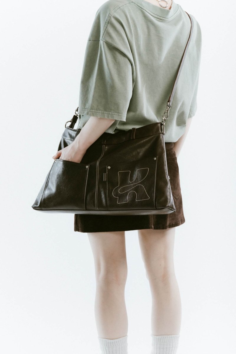leather denim shoulder bag/2color - KNUTH MARF