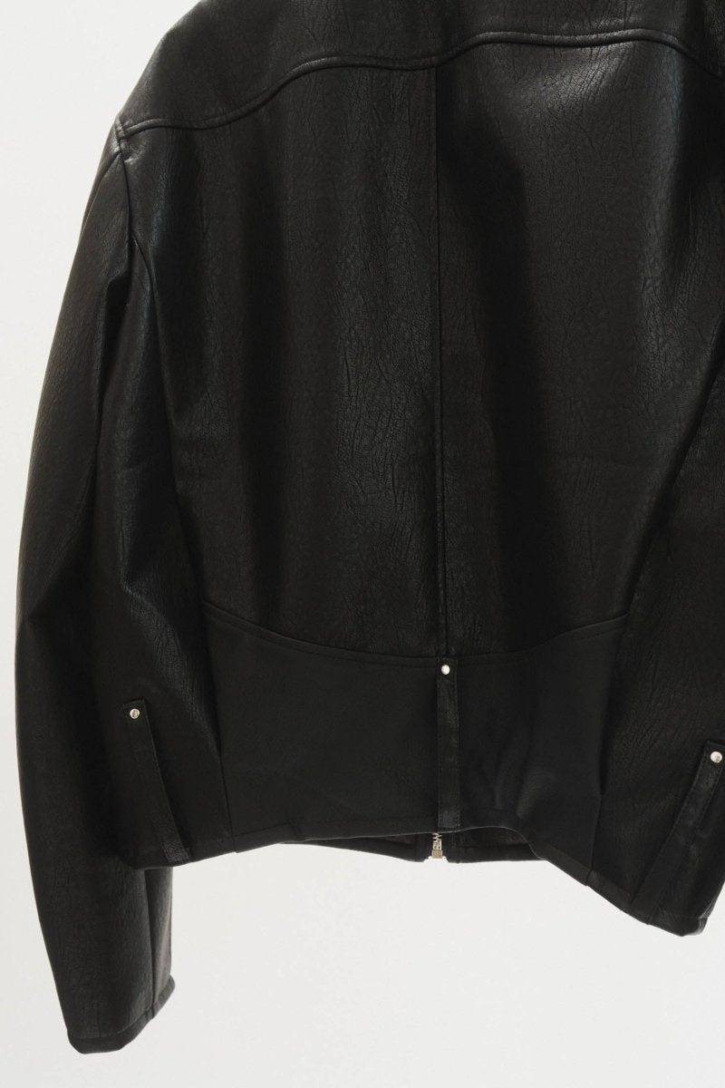 leather riders blouson(unisex)/black - KNUTH MARF