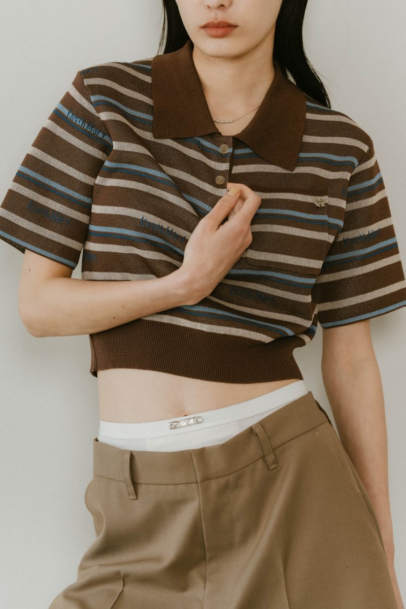 logo stripe polo knit/2color - KNUTH MARF