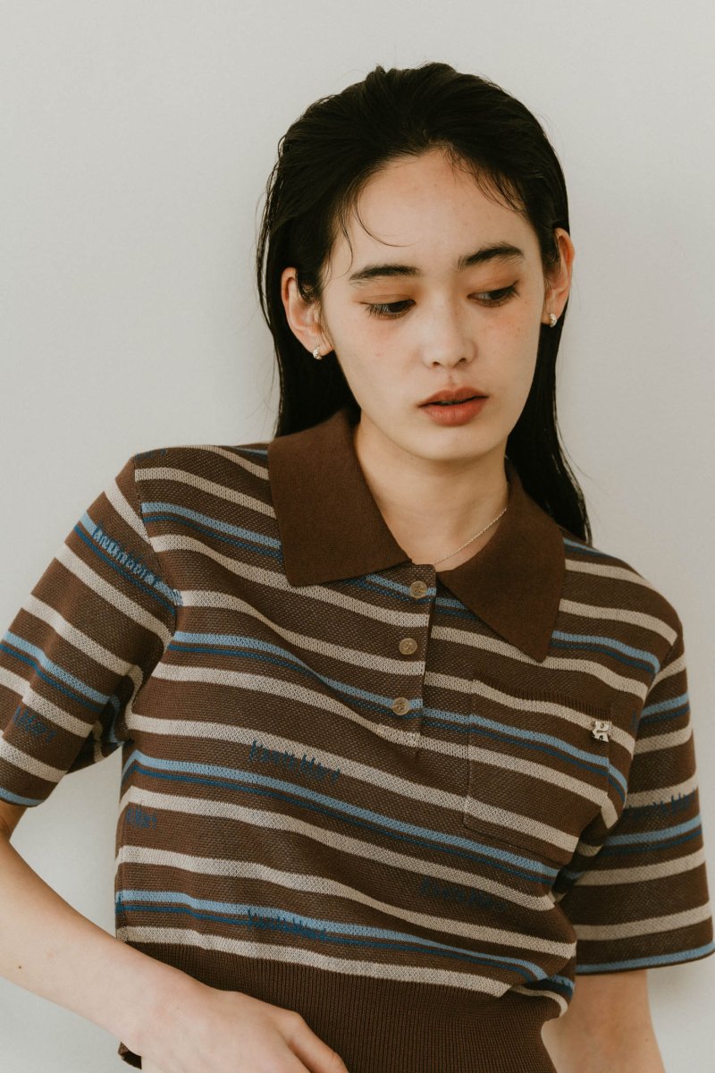 logo stripe polo knit/2color - KNUTH MARF