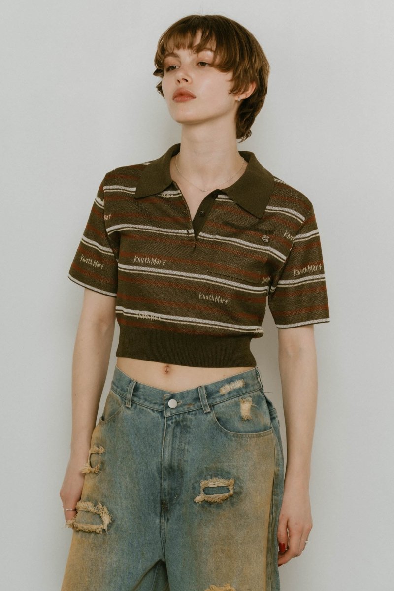 logo stripe polo knit/2color - KNUTH MARF