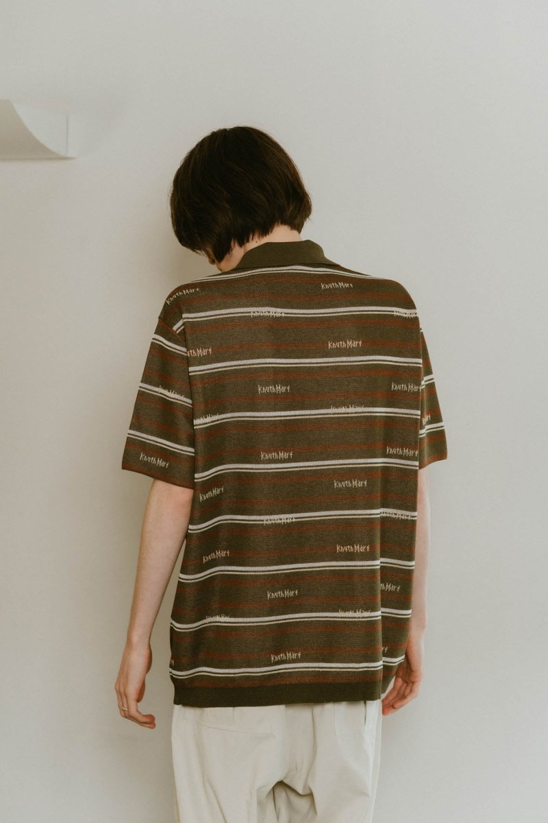 logo stripe polo knit(unisex)/2color - KNUTH MARF