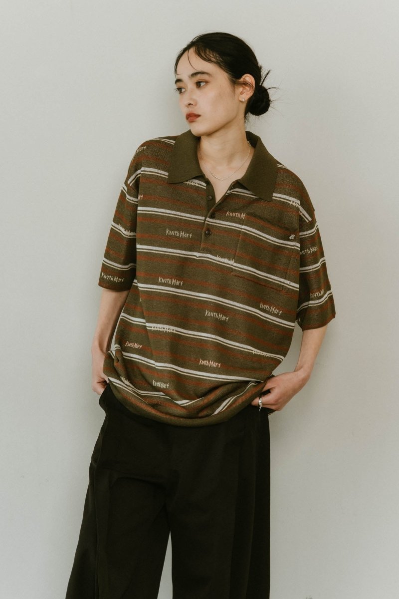 logo stripe polo knit(unisex)/2color - KNUTH MARF