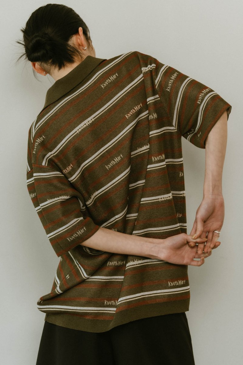 logo stripe polo knit(unisex)/2color - KNUTH MARF