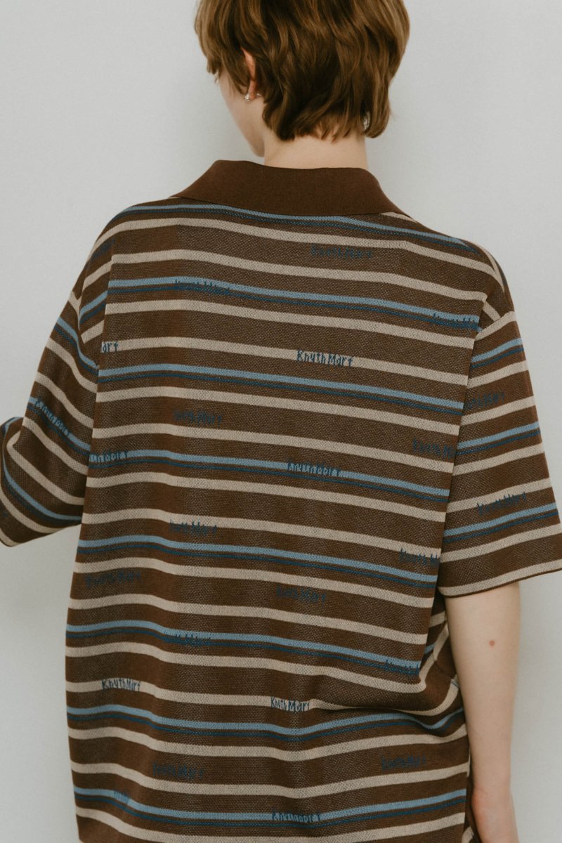 logo stripe polo knit(unisex)/2color - KNUTH MARF