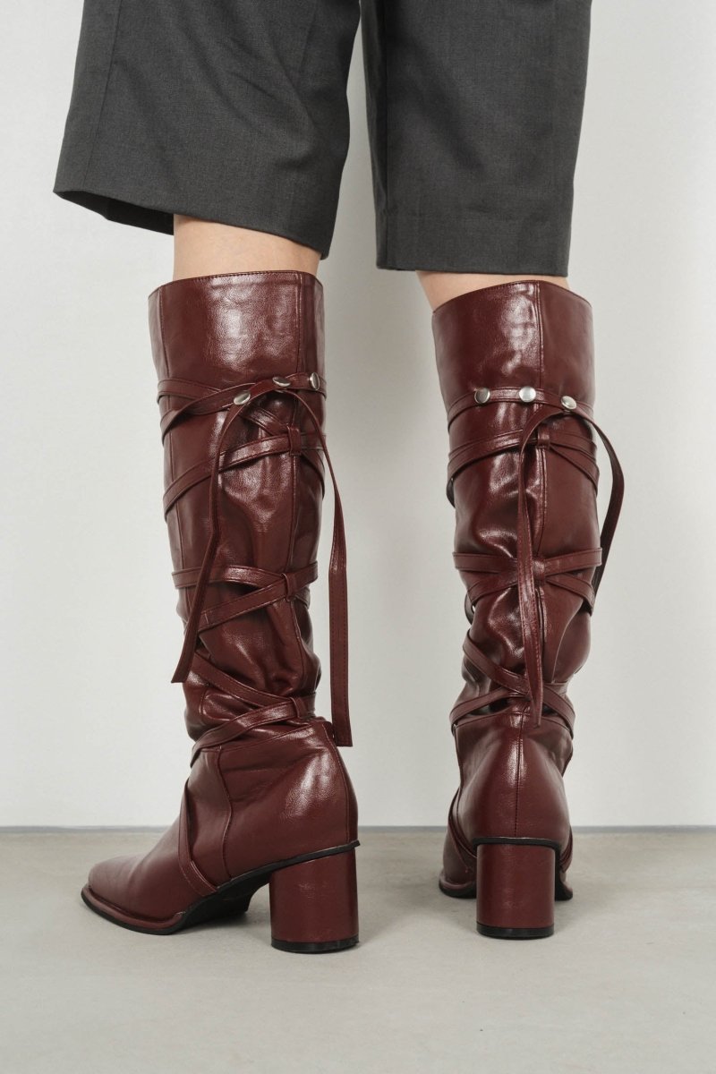 loose long ribbon boots/3color - KNUTH MARF