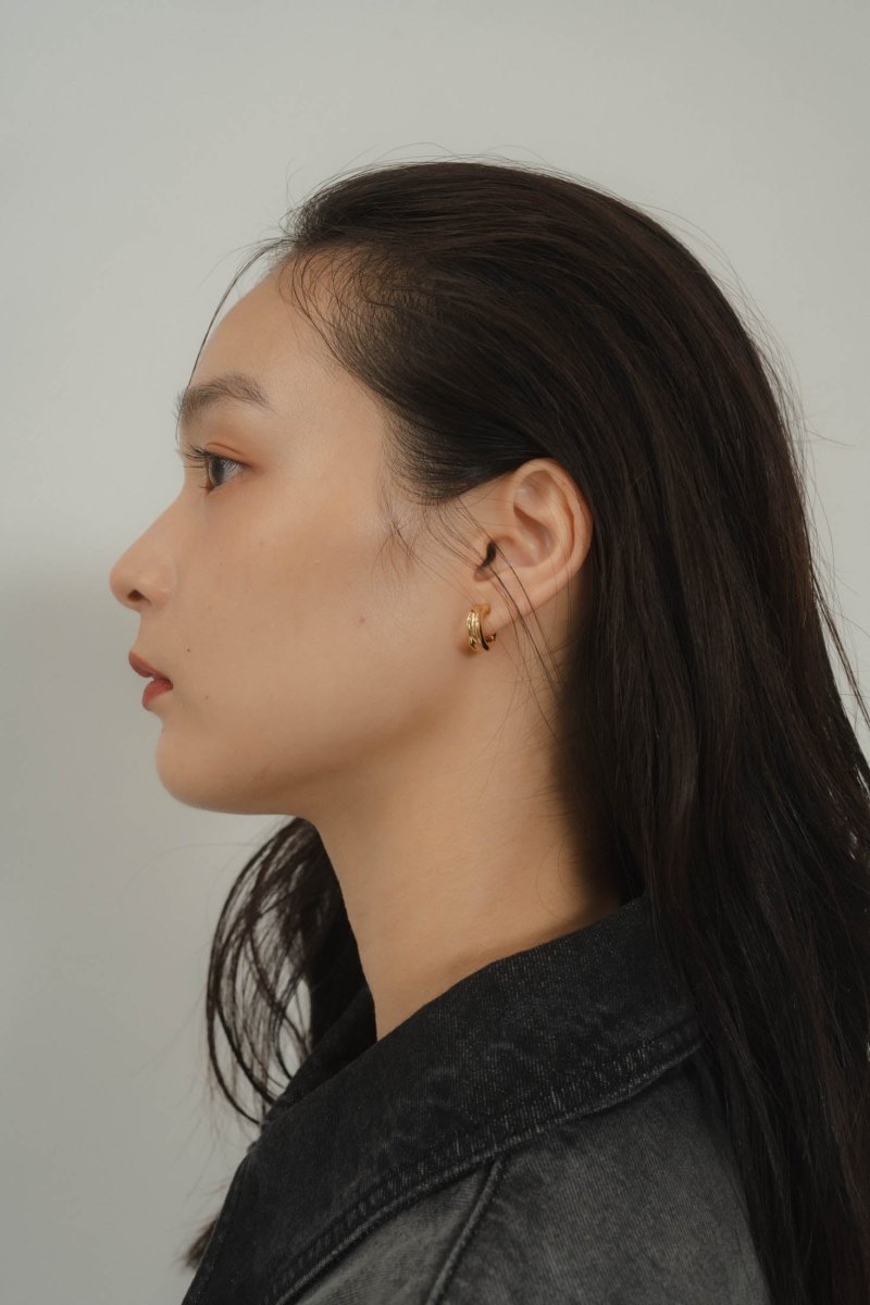 mini hoop earring/2color - KNUTH MARF