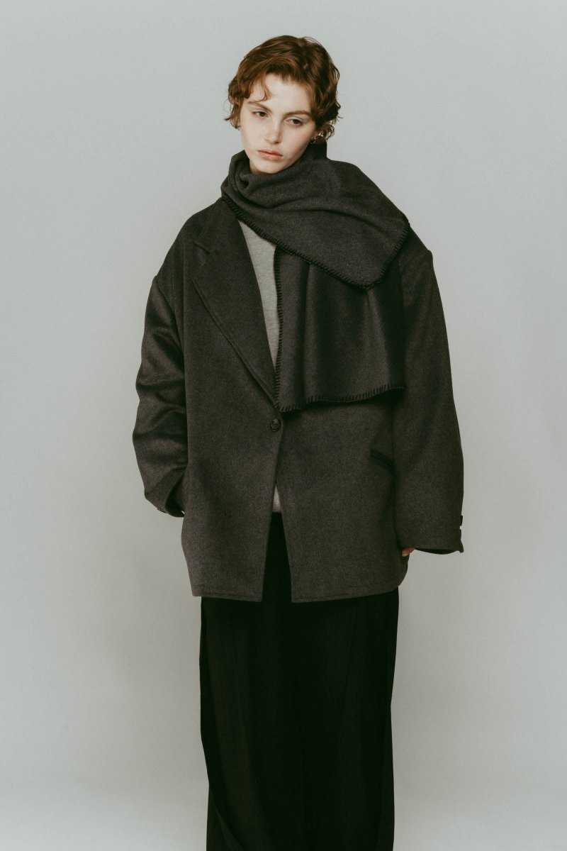 muffler overlay jacket(unisex)/gray - KNUTH MARF