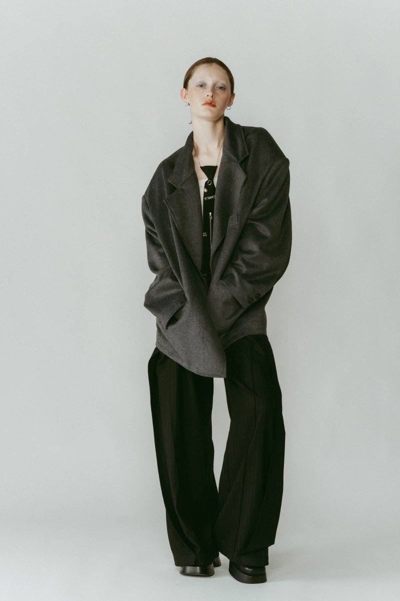 muffler overlay jacket(unisex)/gray - KNUTH MARF