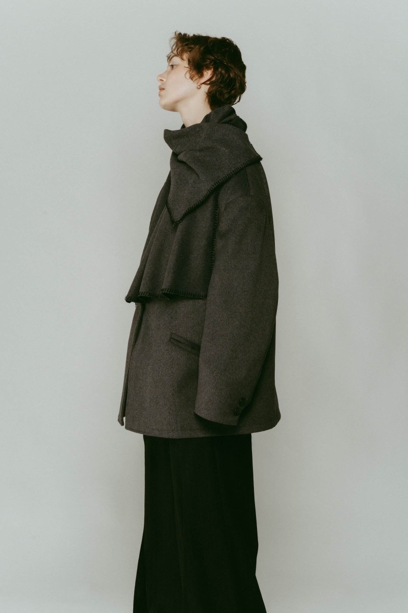 muffler overlay jacket(unisex)/gray - KNUTH MARF