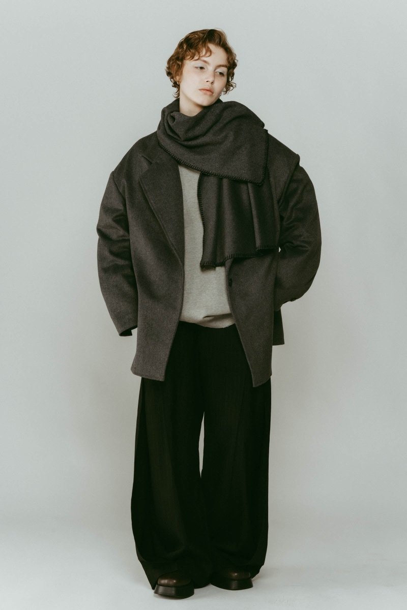 muffler overlay jacket(unisex)/gray - KNUTH MARF