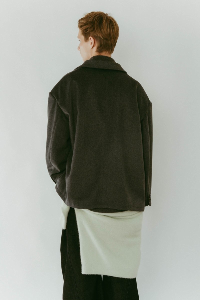 muffler overlay jacket(unisex)/gray - KNUTH MARF