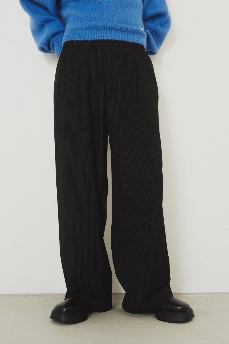 one tuck stripe easy slacks/2color - KNUTH MARF