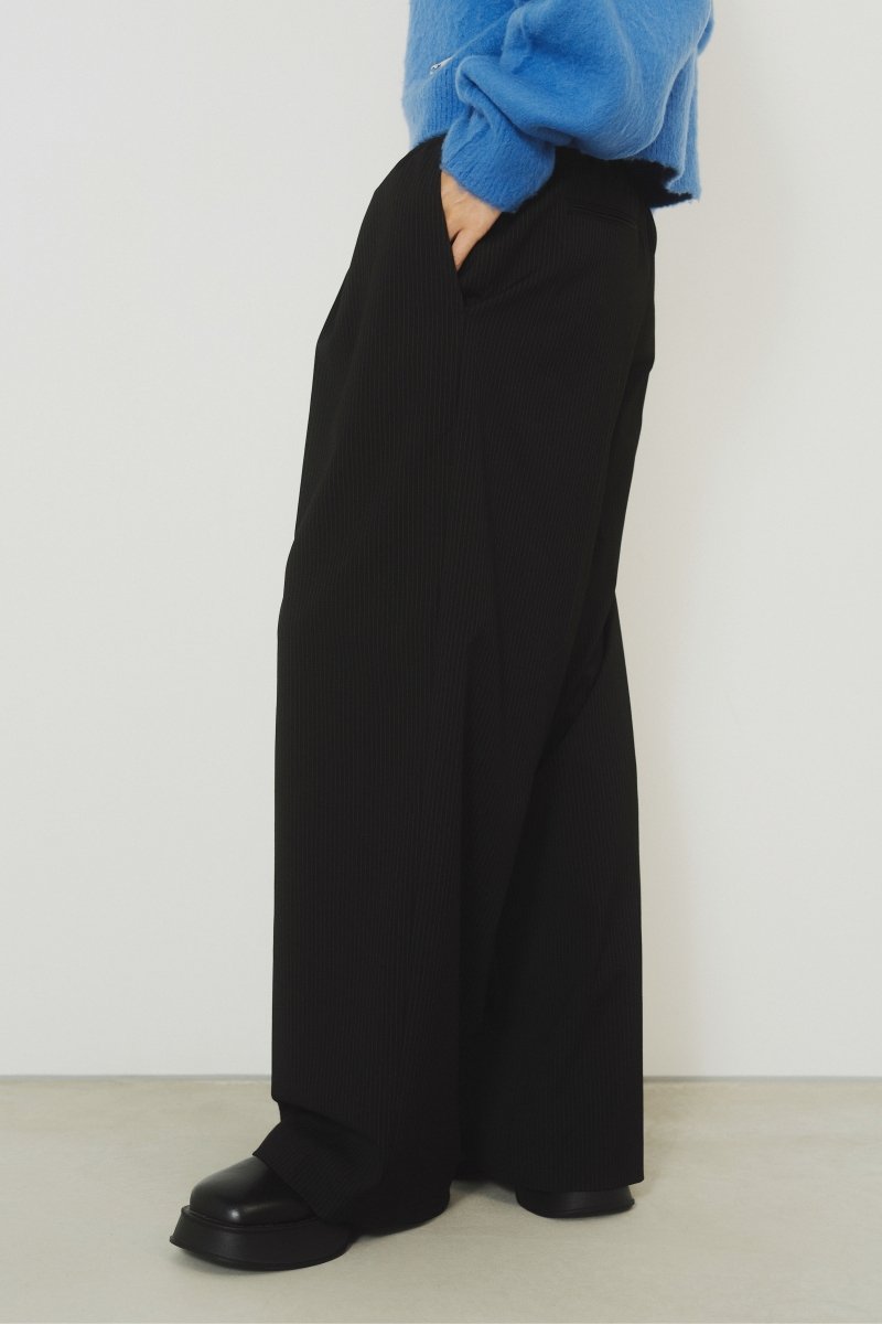 one tuck stripe easy slacks/2color - KNUTH MARF