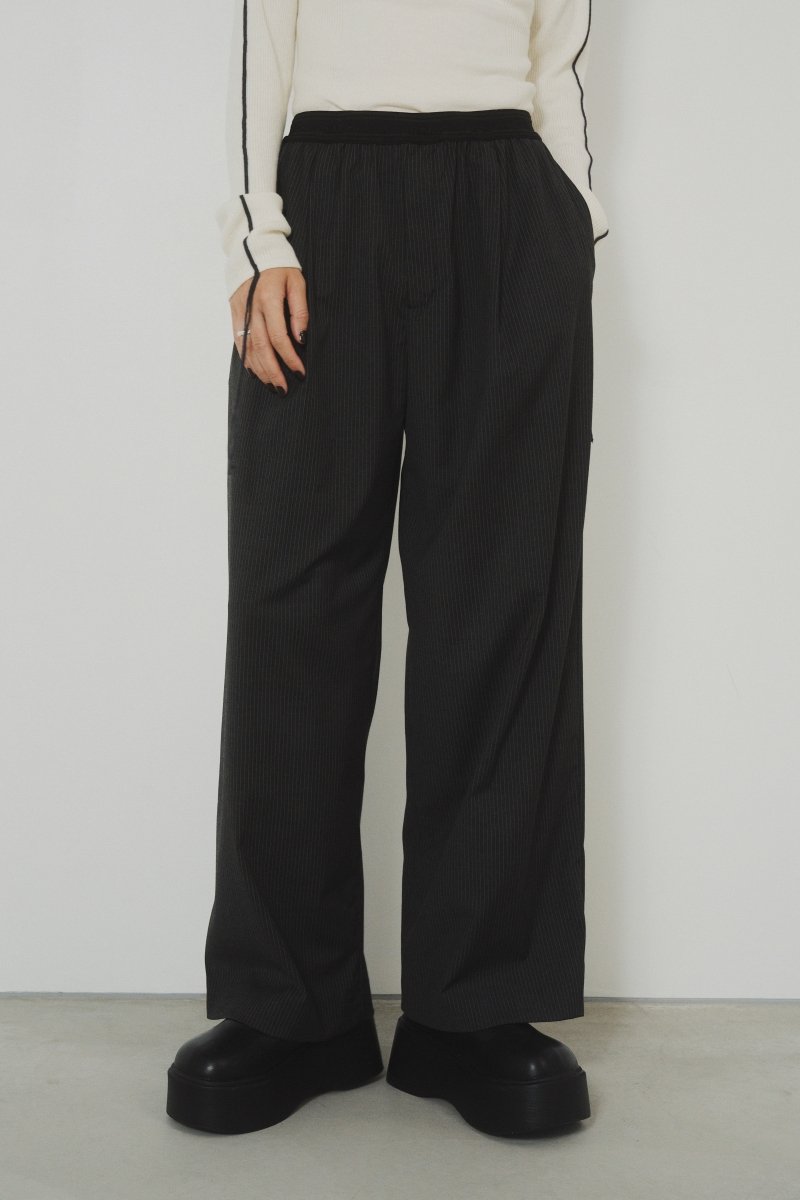 one tuck stripe easy slacks/2color - KNUTH MARF