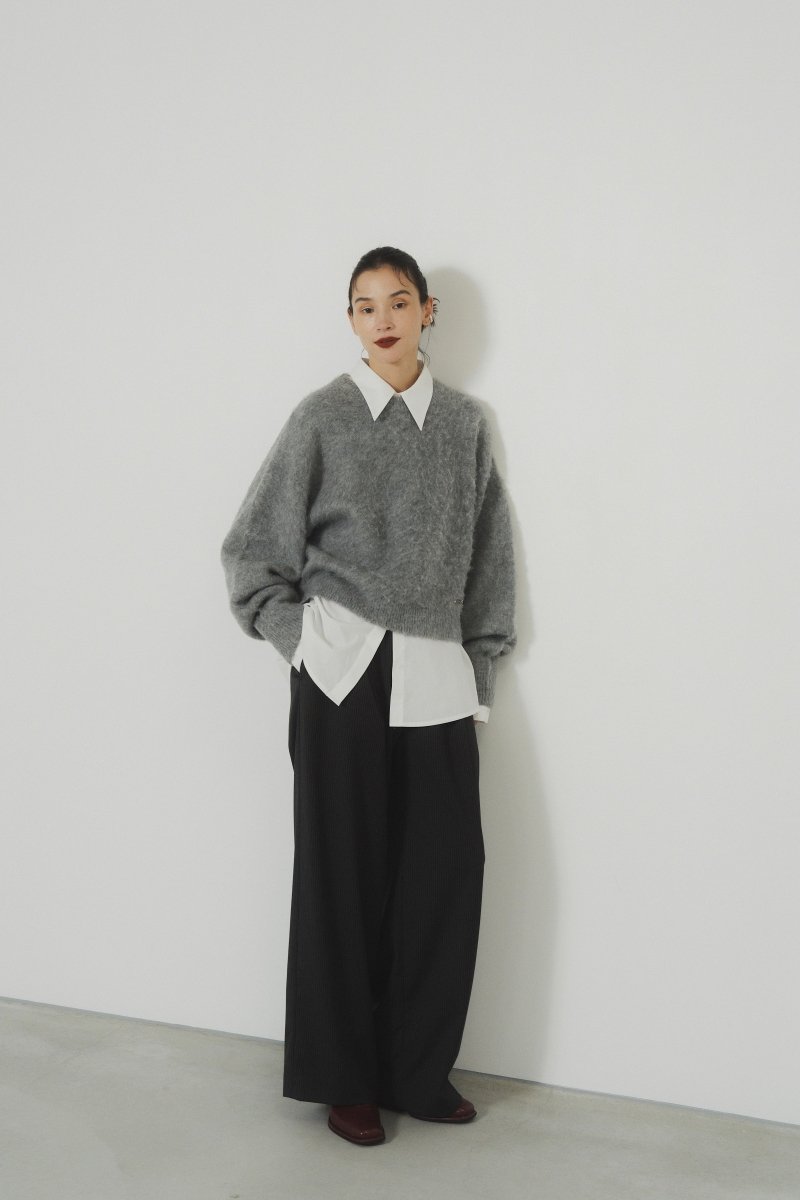 one tuck stripe easy slacks/2color - KNUTH MARF