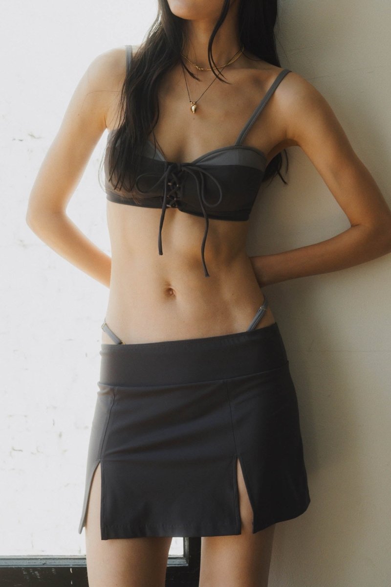 -Order sales- slit skirt swim wear/gray (Shipping 6/27〜) - KNUTH MARF