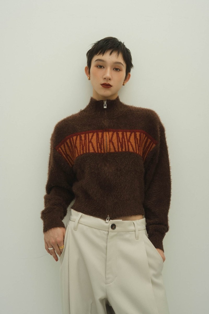 - Order sales Until 10:00 on the 12/2 - full zip motif cardigan(unisex)/brown(Shipping 1/17~) - KNUTH MARF