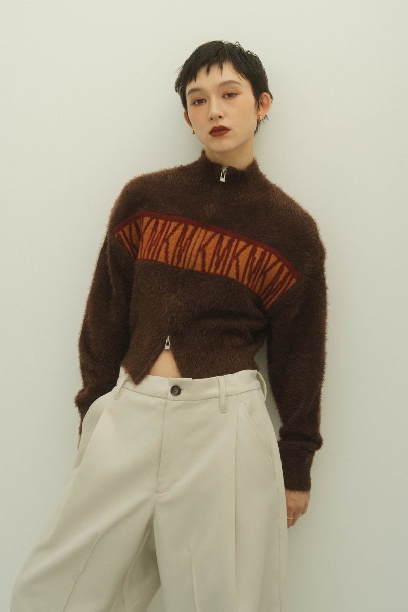 - Order sales Until 10:00 on the 12/2 - full zip motif cardigan(unisex)/brown(Shipping 1/17~) - KNUTH MARF