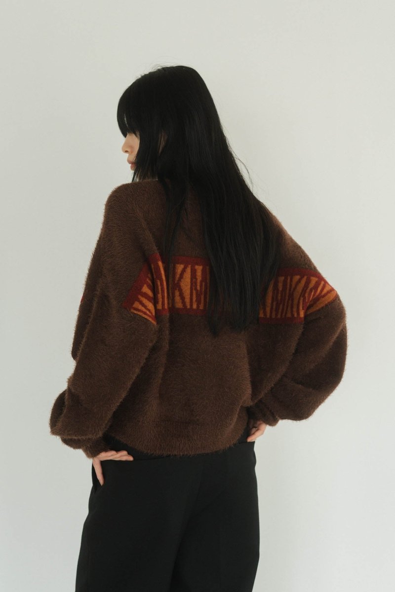 - Order sales Until 10:00 on the 12/2 - full zip motif cardigan(unisex)/brown(Shipping 1/17~) - KNUTH MARF