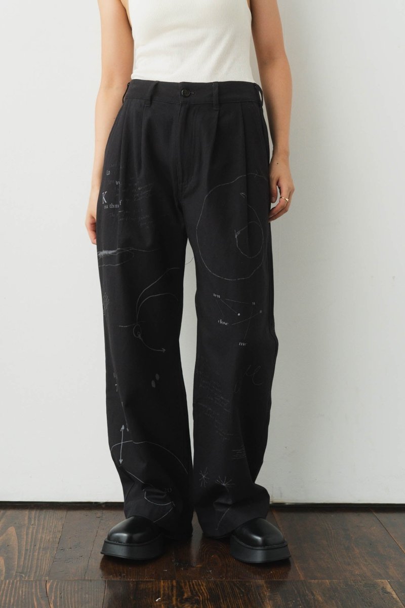 - Order sales Until 13:00 on the 29th - graffiti pants(unisex)/white (Shipping 12/5~) - KNUTH MARF