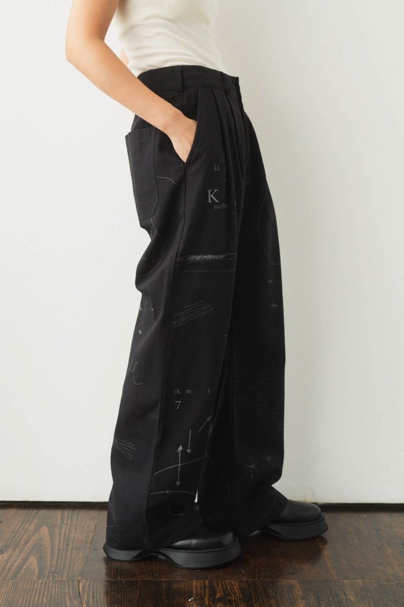 - Order sales Until 13:00 on the 29th - graffiti pants(unisex)/white (Shipping 12/5~) - KNUTH MARF