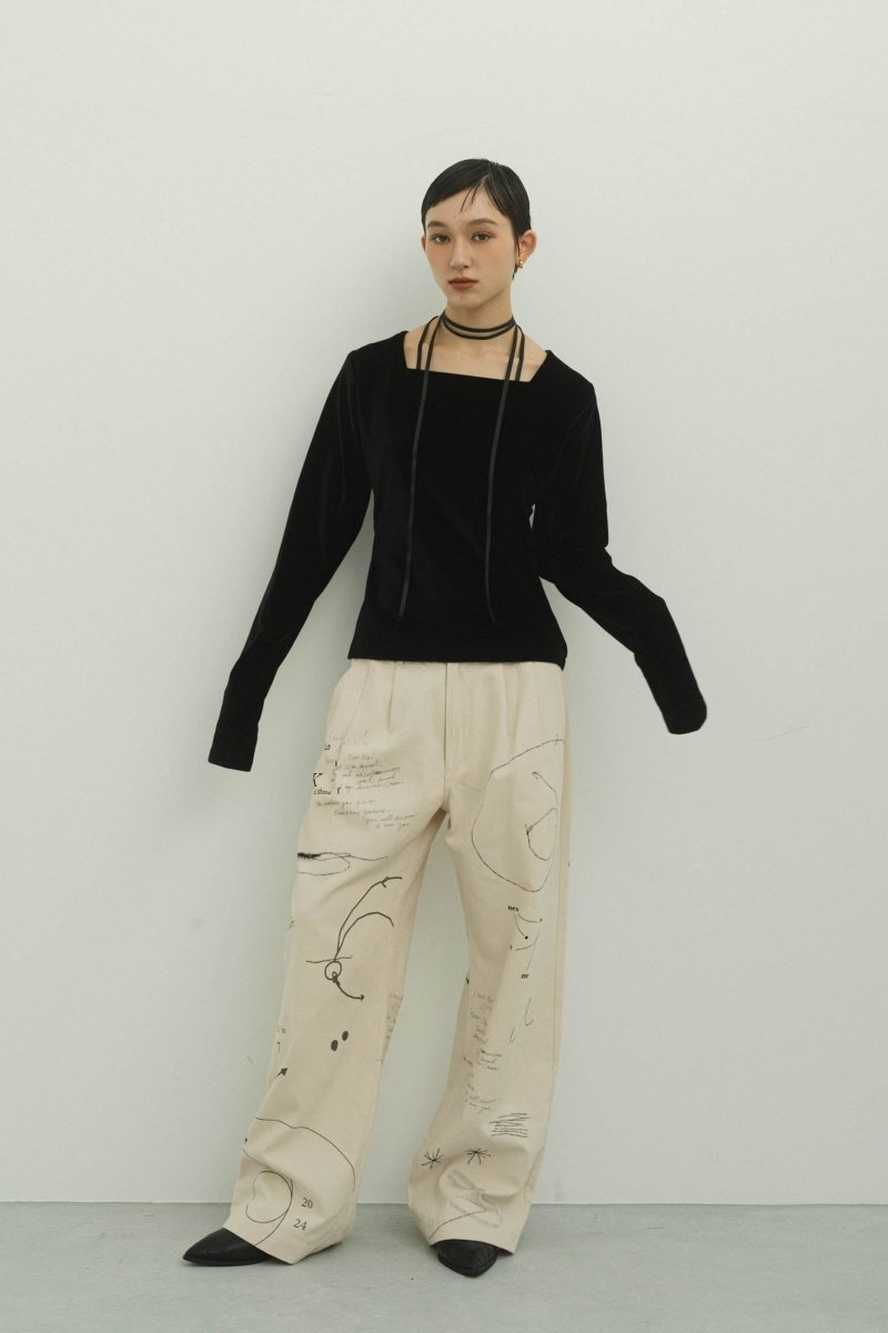 - Order sales Until 13:00 on the 29th - graffiti pants(unisex)/white (Shipping 12/5~) - KNUTH MARF