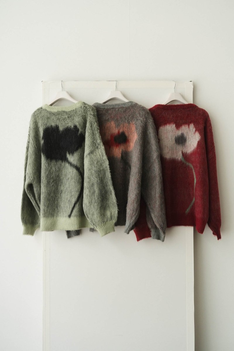 - Order sales Until 13:00 on the 29th - shaggy flower knit(unisex)/gray (Shipping 12/23~) - KNUTH MARF