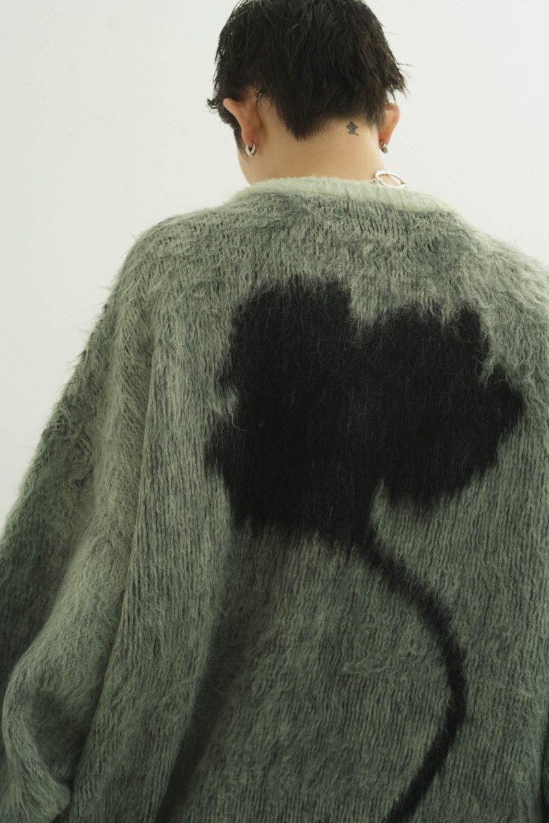 - Order sales Until 13:00 on the 29th - shaggy flower knit(unisex)/green (Shipping 12/23~) - KNUTH MARF
