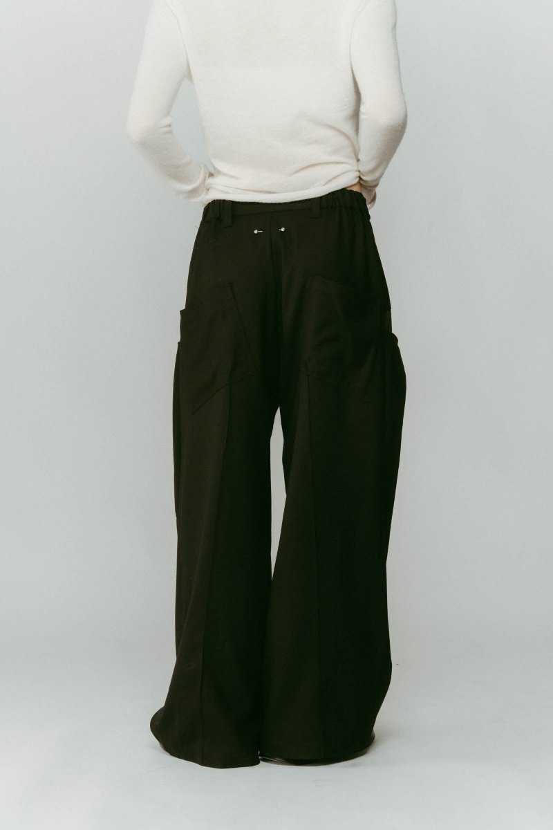pierced drape pants(unisex)/black - KNUTH MARF