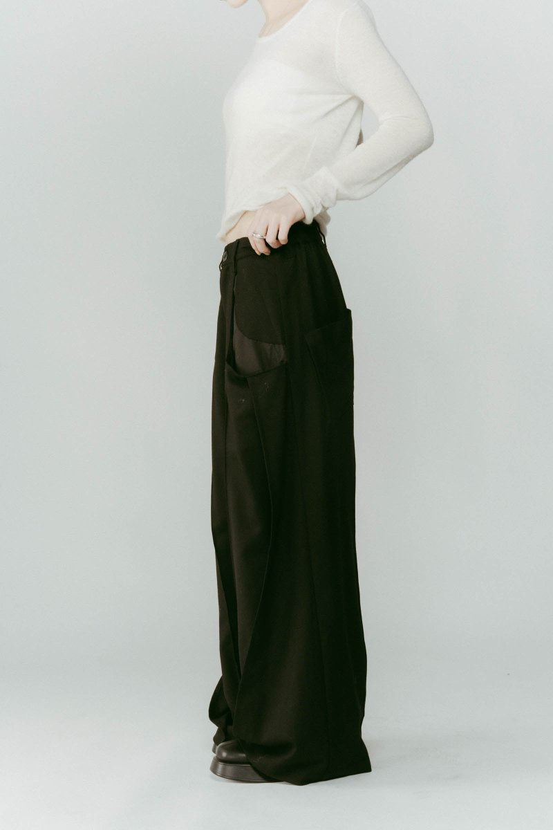 pierced drape pants(unisex)/black - KNUTH MARF