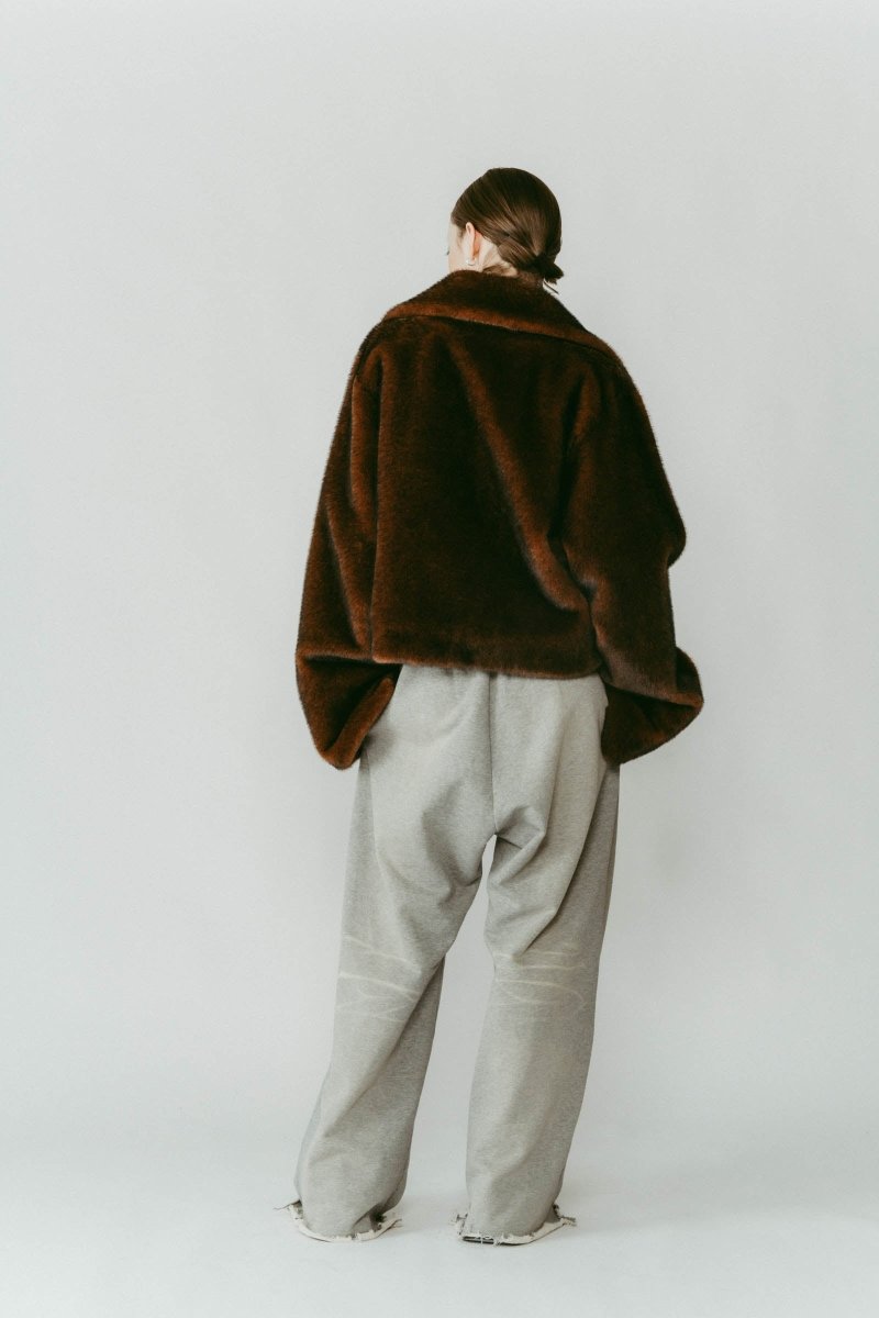 point collar fur coat/brown - KNUTH MARF