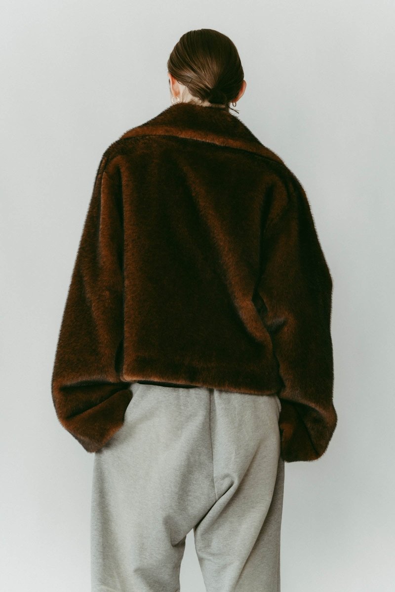 point collar fur coat/brown - KNUTH MARF
