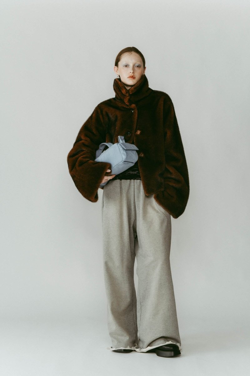 point collar fur coat/brown - KNUTH MARF